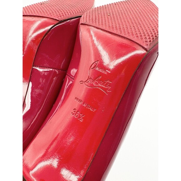 Christian Louboutin Red Patent Leather Pigalle 85 Pointed Toe Heels Sz EU 36.5 - Picture 11 of 15